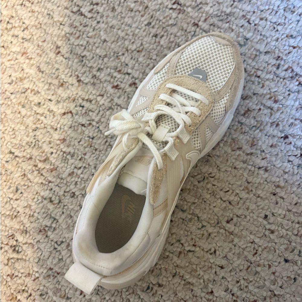 Nike Women's Beige and White Sneakers
